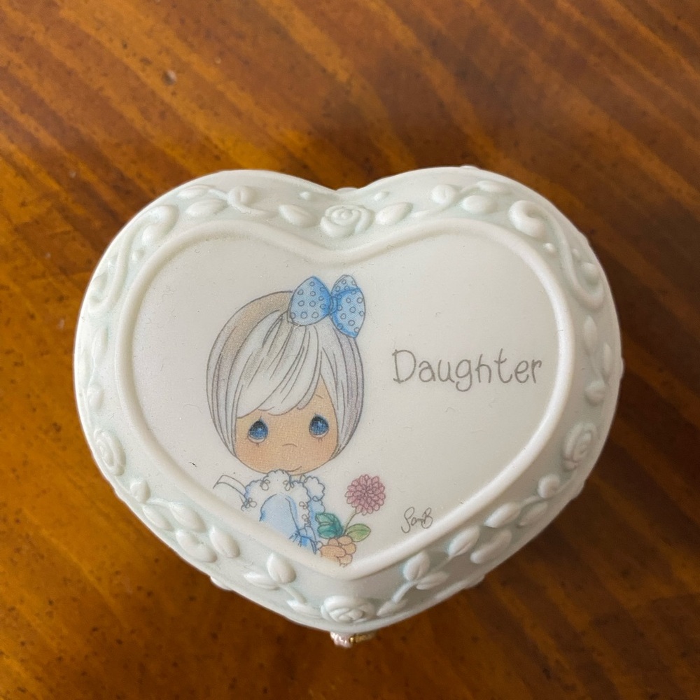 Precious Moments Heart-Shaped Daughter Trinket Box